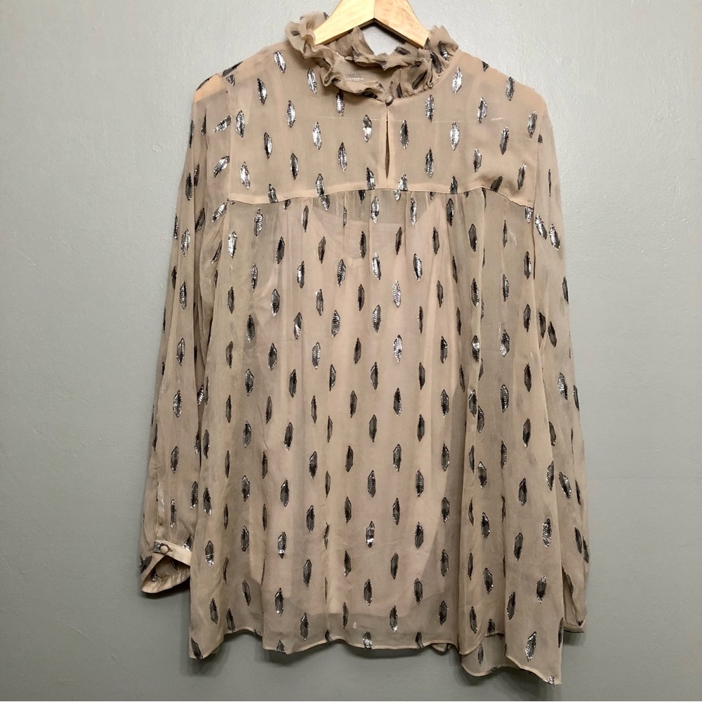 Soft Surroundings Silk Mix Metallic Polka Dot Tunic